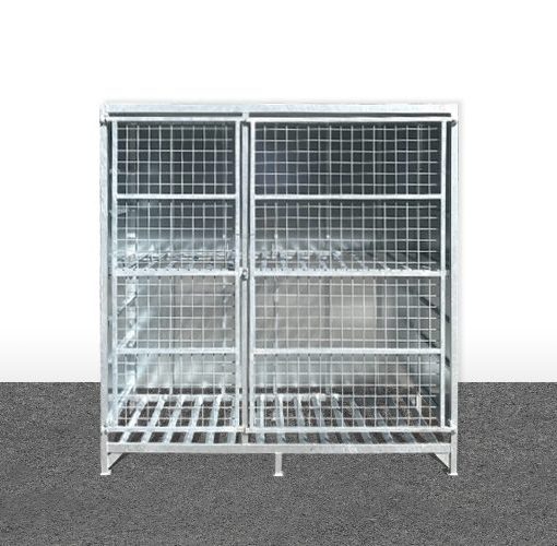 Sudco produits gpl - 20-bottle display rack in sheet metal with wire mesh door