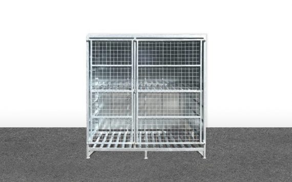 Sudco produits gpl - 20-bottle display rack in sheet metal with wire mesh door