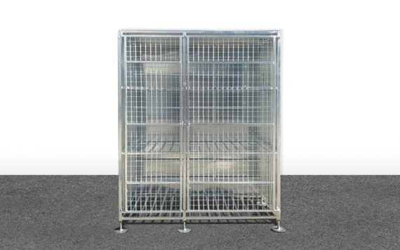 Sudco produits gpl - 30-bottle display rack in sheet metal with mesh door